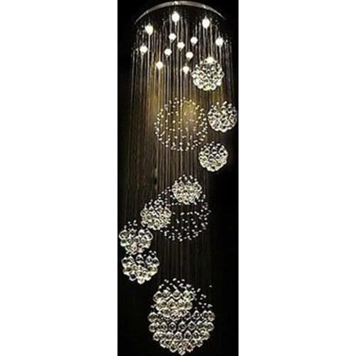 New modern K9 LED crystal chandeliers lights for lobby Duplex staircase chandeliers lamps hotel living room lighting