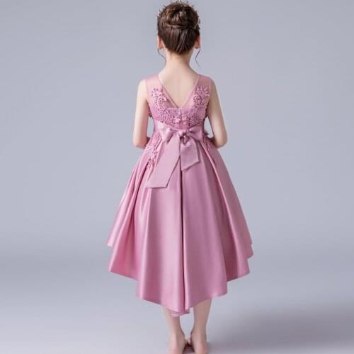 Girls Formal Bead Flower Trailing Dress Kids Casual Dresses For Girls Children Princess Dress Girl Party Wedding Dress