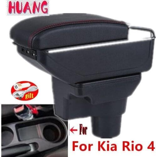 For Kia Rio 4 Armrest For Kia Rio 4 X-Line car armrest box Russi 2017 2018 2019 2020 2021 car accessories interior Easy install