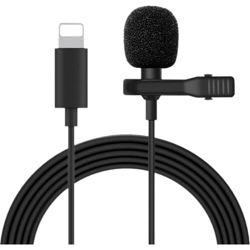 Professional Lavalier Lapel Microphone with Clip for iPhone/Recording/Interview/Video Conference/Voice Dictation