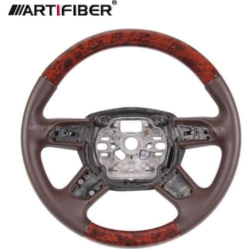 Genuine Leather Carbon Fiber Steering Wheel for Audi A6