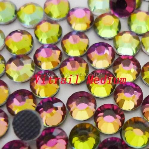 SS6-SS30 Vitrail Medium DMC Hotfix Rhinestones Round Flatback loose crystal glass iron-on stones nail phone decorations