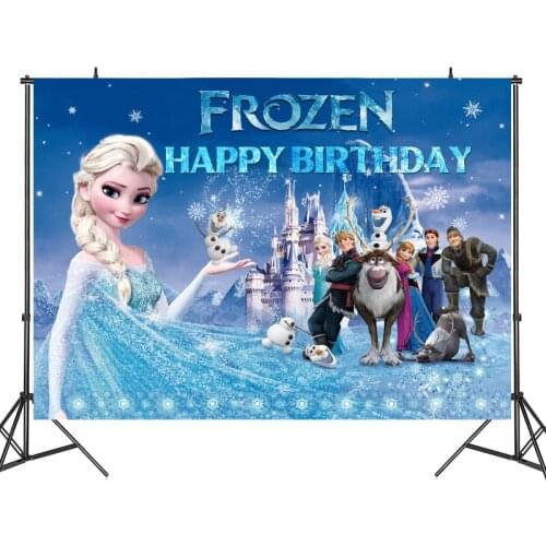 Disney Frozen 2 Party Backdrops Stand Photobooth Backdrop Cloth Childrens Birthday Party Wall DecorationsBackground Curtain