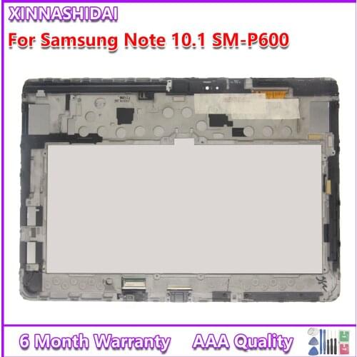 Test Tablet LCD For Samsung Galaxy Note 10.1 SM-P600 P605 P601 P600 LCD Display with Frame Touch Screen Digitizer Sensors