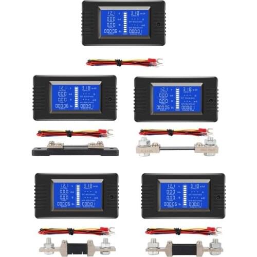 DC 0-200V 0-300A Battery Tester Voltmeter Ampmeter Power Impedance Capacity Energy Time Meter 50A/100A/200A/300A Multimeter