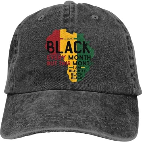 I Am Black Every Month But This Month I'M Blackity Black Baseball Cap cowboy hat Peaked cap Cowboy Bebop Hats Men and women hats