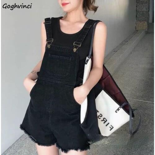 Women Denim Rompers Slender Designer All-match High Waist Females Playsuits Solid Vintage Korean Style Hipster Summer Teenagers