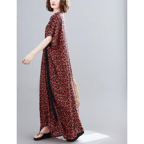 Floral Chiffon Dress Womens Suspender Off Shoulde