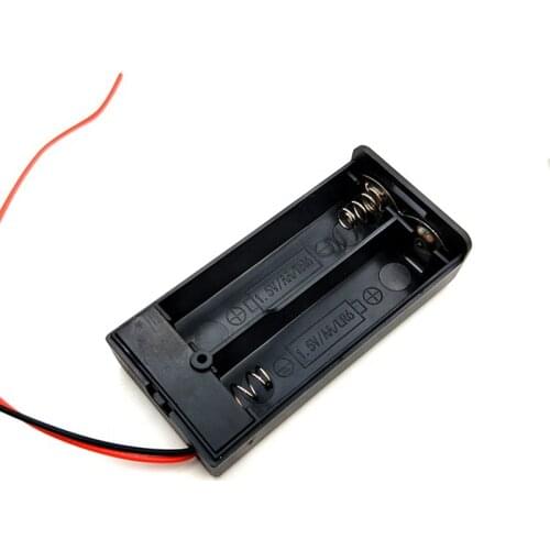 1Pcs/lot Plastic 3V 2 AA battery cell holder box case compartment with on/off switch and cover