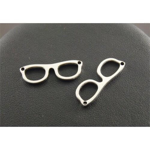 10pcs Silver Color Eye Glasses Charm Jewellery Pendant For Bracelet Necklace 30x10mm A106/A108