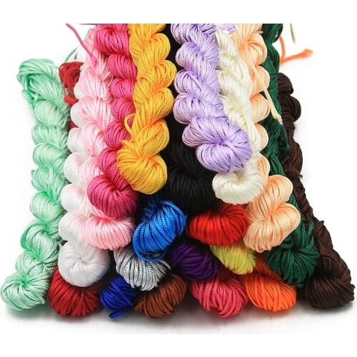 2PCS/lot 25 Color Nylon Cord Thread Chinese Knot Macrame Rattail For DIY Jewelry Necklace Bracelet Home Textile Accessories