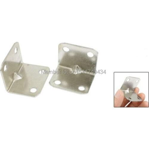 20 Pcs 31 x 21mm Chair Door Brackets Metal Corner Braces Silver Tone