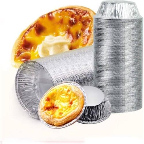 250pcs Aluminum Foil Mini Cups Egg Tart Pan Disposable Round Egg Tart Tins Mold Baking Bake Muffin Cupcake Tin Mold Baking Tool