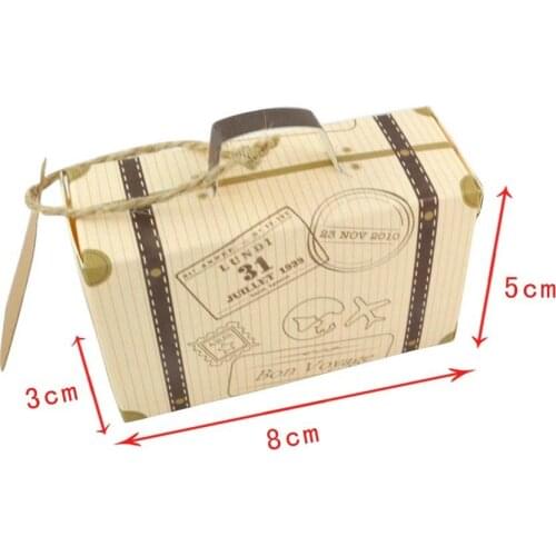 50pcs Wedding Favors Gifts Box Mini Trunk Suitcase Candy Box for Mariage Decoration Chocolate Bags Event Party Supplies