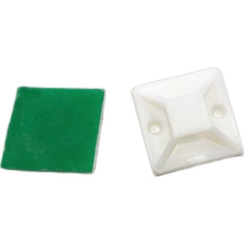 500Pcs 25x25mm 1" Self Adhesive Stick-on Mounts For Cable Ties / Routing Looms Wire & Cable Base Clamps Clip