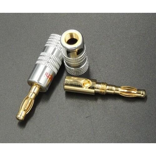 8/20pcs 4mm Plugs Gold Plated Musical Speaker Cable Wire Pin Nakamichi Banana Plug Connectors