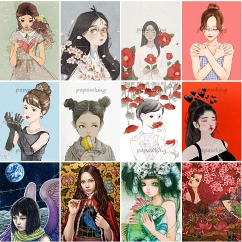 Diamond Painting Clever Vintage Girl 5D Diy Full Drill Embroidery Cross Stitch Mosaic Creative Pictures Kit Home Decoration Gift