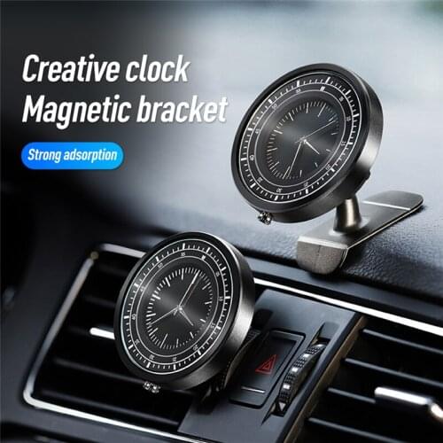 New Car Air Outlet Instrument Panel Universal Mount Stand Clock Strong Magnetic Car Smartphone Support Car Mobile Phone Holder