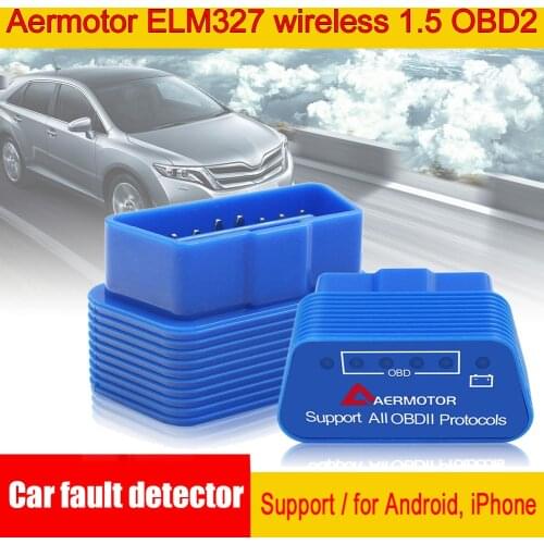 Aermotor Bluetooth ELM327 V1.5 OBD2 Support 9 Protocols Car Diagnostic Tester Scanning Tool Suitable for Android & Apple