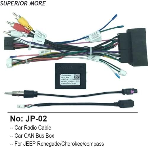 Car Radio Cable CAN Bus Box for Jeep Compass Cherokee Renegade Power Wiring Harness Android Multimedia Audio Connector Socket