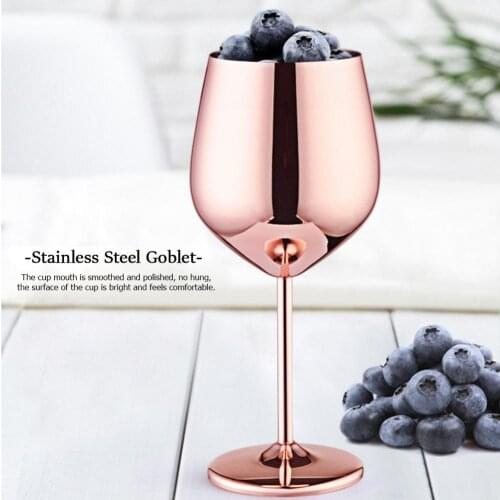 Stainless Steel Single Layer Juice Drink Champagne Goblet Drum Shape Red Wine Cup Charms Party Supplies 500mL