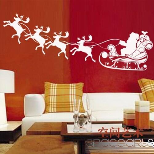 Large Christmas Sticker X mas Decal Posters Vinyl Wall Decals Decor Mural Glass Shop Window Home Decoration