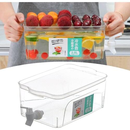 Large Beverage Dispenser with Tap 3.8L Drinks Dispenser, Easy Filling Wide Mouth Cocktail Jug, Jar Dispenser with Lid