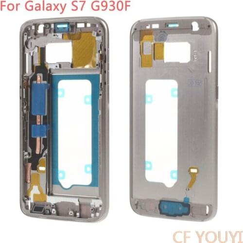 CFYOUYI for Samsung Galaxy S7 G930F Mid Middle Plate Frame Housing with Small Parts - Gold Grey Silver