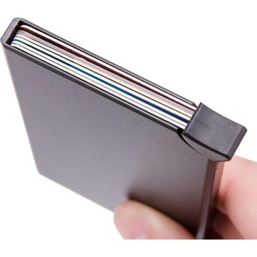 BISI GORO RFID Anti-theft Credit Card Holder ID Card Case Unisex Automatically Metal Ultra-thin Bank Card Holder Dropshipping