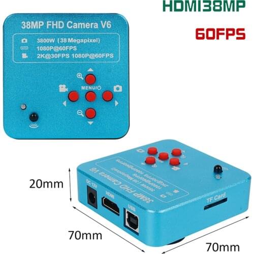 38MP HDMI Digital Video Microscope Camera +130X/180X C Mount Lens +LED Light For Phone PCB Soldering Repair
