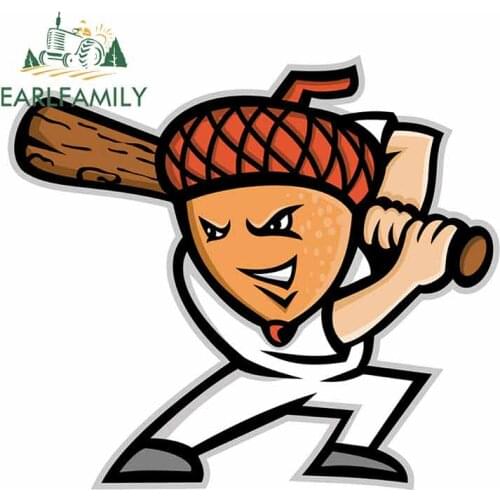 EARLFAMILY 13cm x 11.5cm Cartoon Playing Baseball Car Bumper Decal Windows Car Stickers Creative Anime Graphics