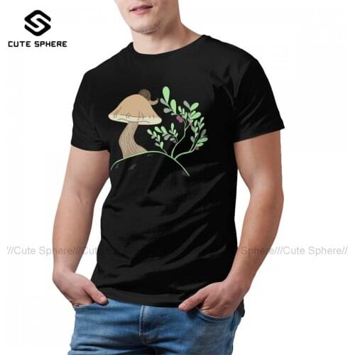Mushroom T Shirt Man Awesome 100 Percent Cotton Print Tee Shirt Short-Sleeve Classic Tshirt 3xl