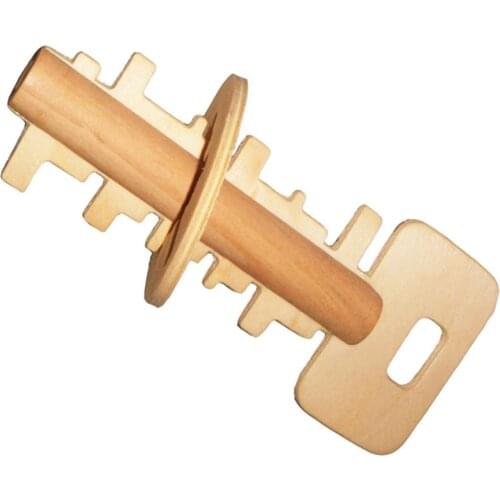 Classical Funny Kong Ming Lock Toys Unlock Puzzle Key Wooden Toy Kids Educational Montessori Materials Toys For Children Adult