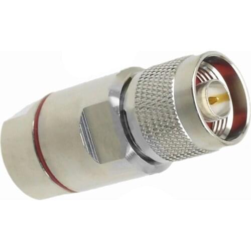 Brass Gold plating Pin Connector N Male Clamp 1/2" for Corrugated Copper Standard Andrew Heliax PTFE Insulators Male to Plug