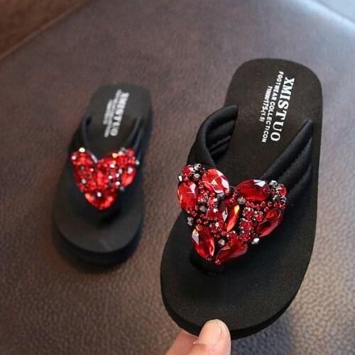 Fashion Parent-Child Childrens Slippers Female Outer Wear Princess diamond Flip-flops Sandals girls shoes princess Slippers
