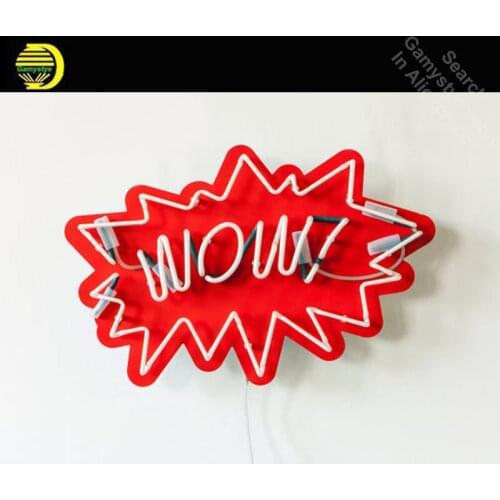 Neon Sign for WOW Pop Art Neon Bulb sign handcraft Handmade neon signboard personalized post war consumer boom with board