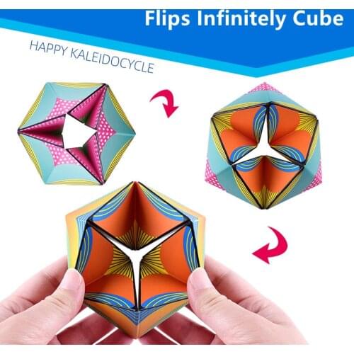 New Arrival Kaleidocycle Tear-Resistant Desk Manipulative Puzzle Gadget Flip Rubiks Flip Infinitely Cubes Fidget Sensory Toys