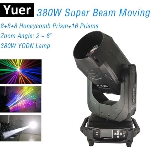 Yodn 380W Spot Beam Light DMX 512 Control Moving Head Light DJ /Bar /Party /Show /Stage Light 2-8 Degree Zoom Moving Head Disco