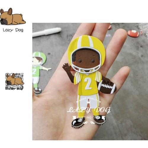 Rugby Men Athletes Metal Cutting Dies Scrapbooking Stencil DIY Decorative Craft Embossing Die Cuts Card Making New Dies For 2020