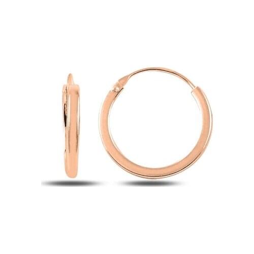 Silver 925 Sterling 14mm Simple Ring Earrings