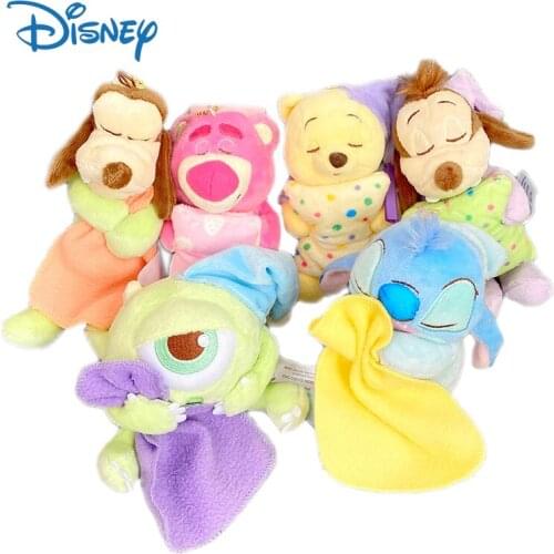 Disney Kawaii Stitch Plush Toys Pendant Winnie The Pooh Cute Stuffed Plush Dolls Charms Kids Toys Bag Ornaments Gifts for Girls