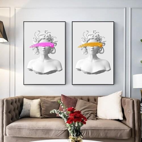 Sculpture of Medusa Oil on Canvas Wall Art Posters and Prints Graffiti Canvas Paintings on The Wall Art Pictures for Living Room