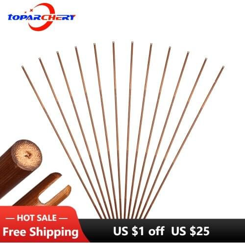 Toparchery 33inch Hunting Bamboo Arrow Shafts With Nocks For Archery Arrow Accessories Diy 7.4mm Diameter Practice Arrow