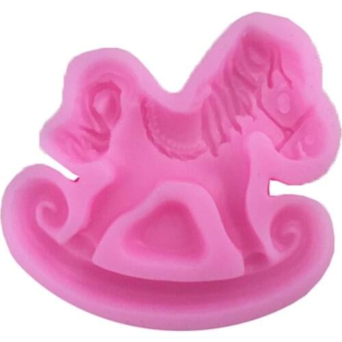 Trojan Rocking Cart Baby Liquid Silicone Sugar Cake Mold M145