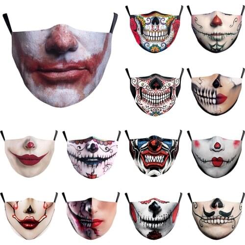 Creative Fashion Face-masks Funny Mouth Halloween Cospaly Womens Men Unisex Street Sports Washable Breathable Protection Mask
