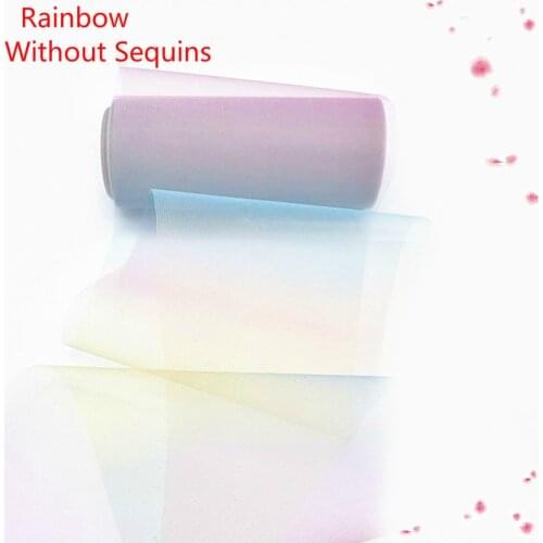 10Yards/roll Rainbow Glitter Tulle Roll Sequin Crystal Organza Sheer Fabric DIY Craft Gift Tutu Skirt Home Wedding Decoration