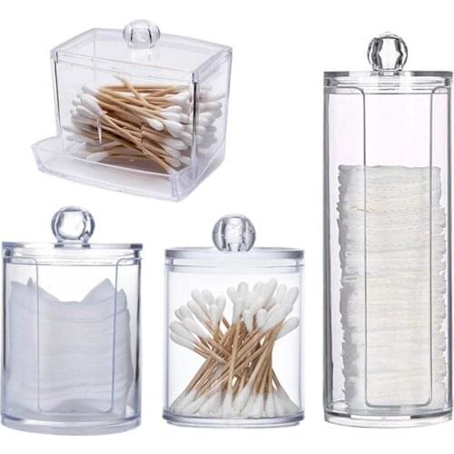 Storage Box Water-proof Multi-function Acrylic Space-saving Cotton Swabs Container for Home