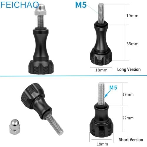 1x CNC Black Thumb Nut Screw M5 for Gopro Hero 9 8 7 6 5 3 Xiaoyi SjCam Action Cameras Aluminum Alloy M5 Screws Accessories