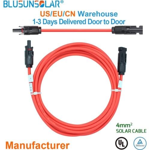 10 PCS Hot Sale PV Solar Connector With 3 Meters 4mm2 PV Extension Cable For Solar Panel With Male And Female ConnectorSolar