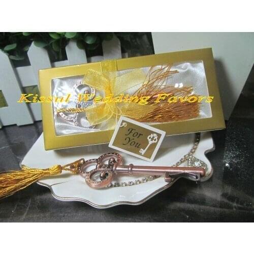 10 Pieces/Lot) Crown Wedding Guest Gifts of "Key to My Heart" Antique Bottle Opener wedding reception gift for Gold wedding